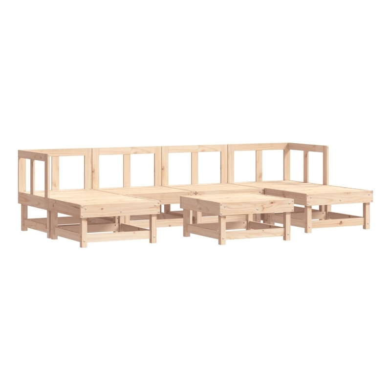 vidaXL 7 Piece Wood Garden Lounge Set in Natural