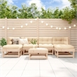 vidaXL 7 Piece Wood Large Garden Lounge Set in Natural
