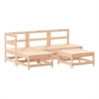 vidaXL 5 Piece Wood Large Garden Lounge Set in Natural