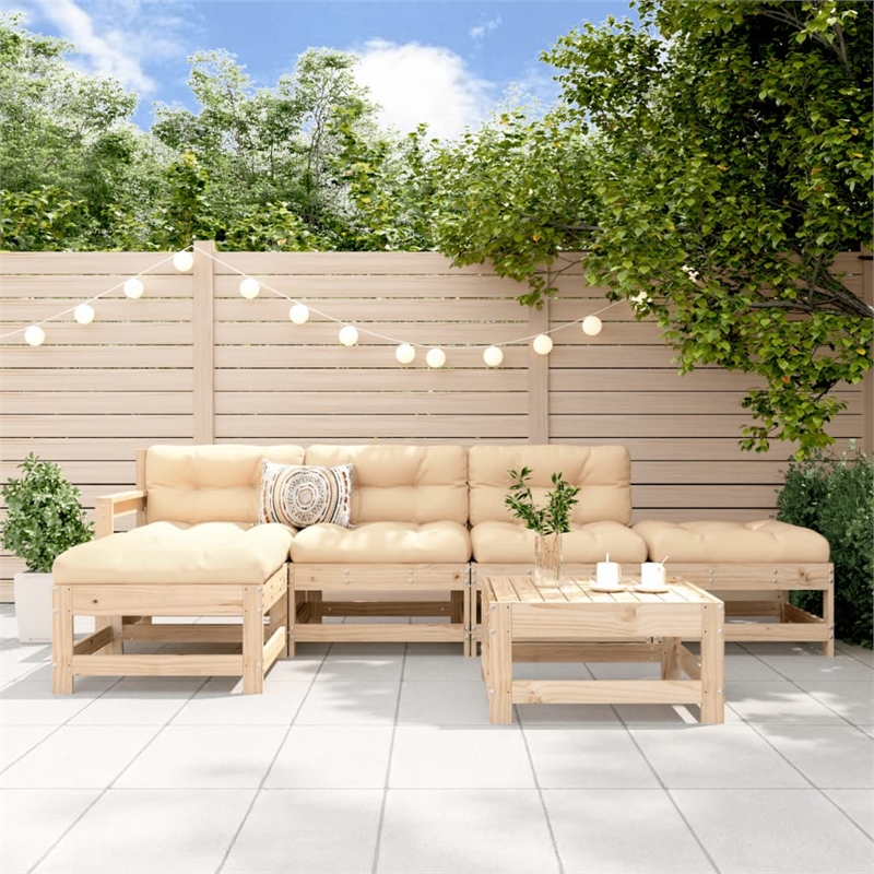 vidaXL 6 Piece Wood Garden Lounge Set