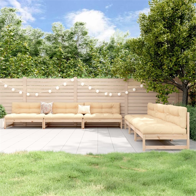 vidaXL Wood Garden Lounge Set in Natural