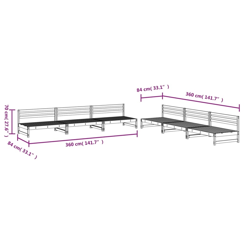 vidaXL Wood Garden Lounge Set in Natural