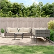 vidaXL 7 Piece Poly Rattan Garden Lounge Set in Gray/Beige