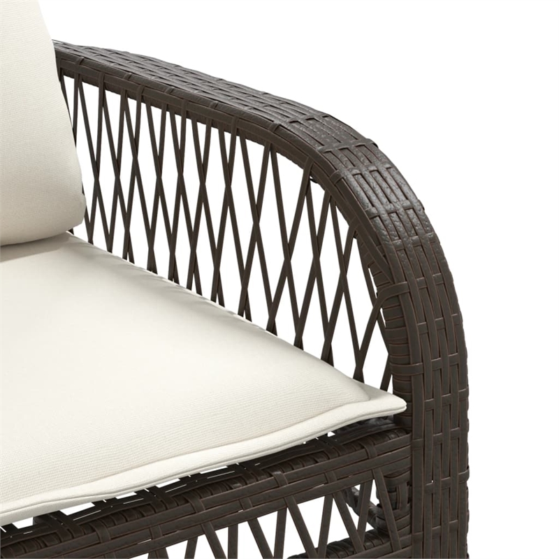 vidaXL 4 Piece Patio Sofa Set in White/Brown/Cream