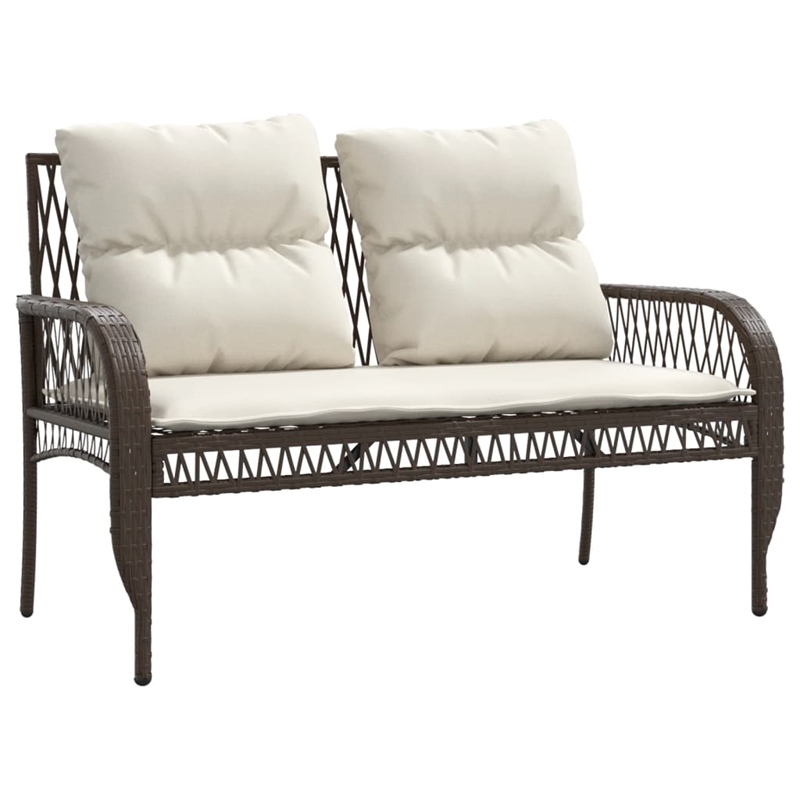 vidaXL 4 Piece Patio Sofa Set in White/Brown/Cream
