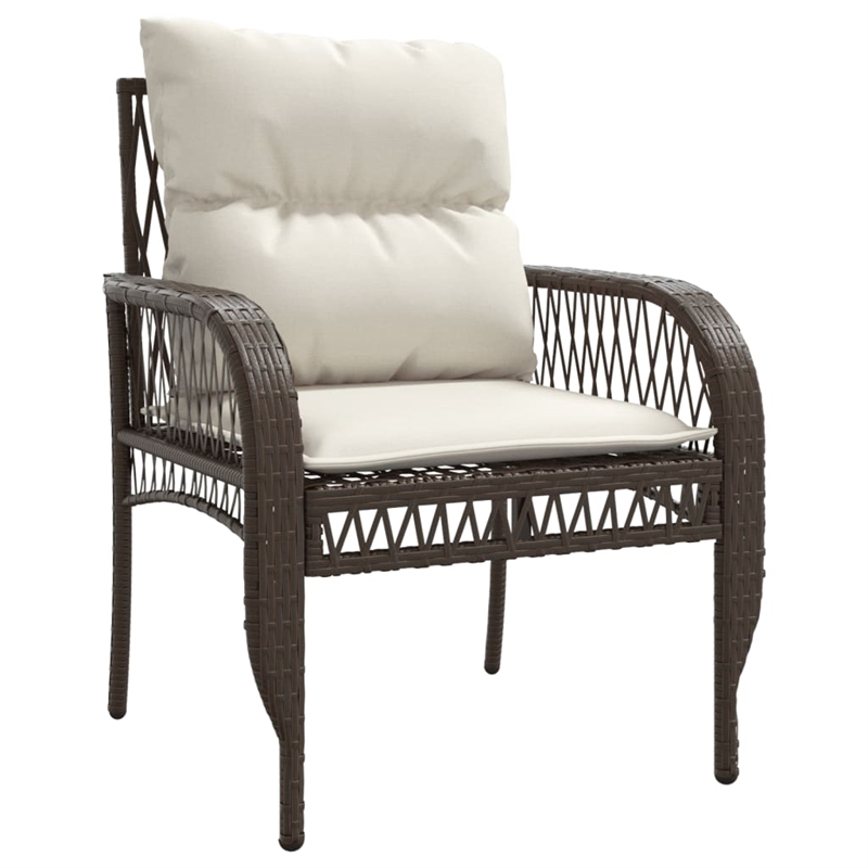vidaXL 4 Piece Patio Sofa Set in White/Brown/Cream