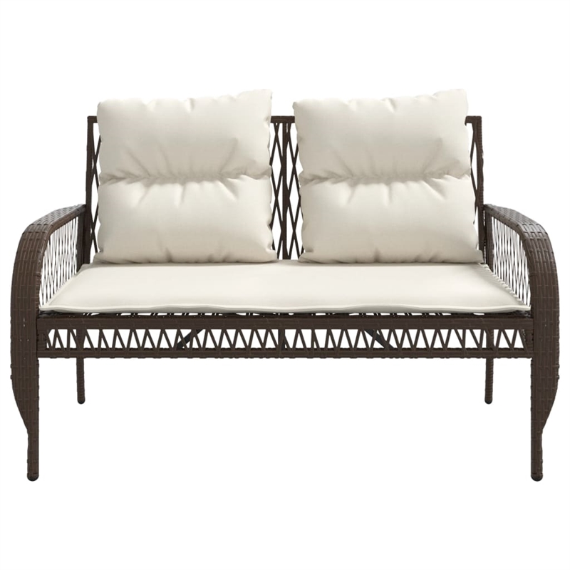 vidaXL 4 Piece Patio Sofa Set in White/Brown/Cream