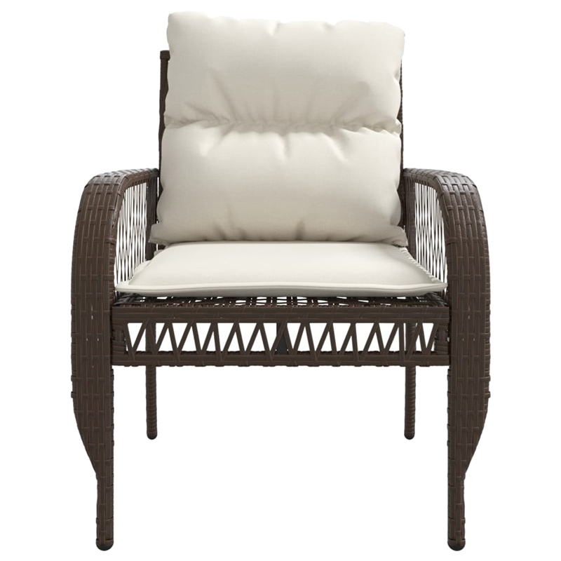 vidaXL 4 Piece Patio Sofa Set in White/Brown/Cream