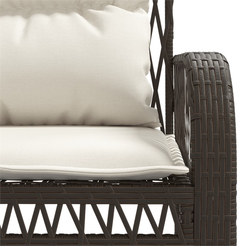 vidaXL 4 Piece Patio Sofa Set in White/Brown/Cream