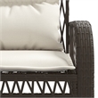 vidaXL 4 Piece Patio Sofa Set in White/Brown/Cream