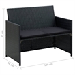 vidaXL 4 Piece Steel Lounge Set in Black