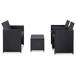 vidaXL 4 Piece Steel Lounge Set in Black