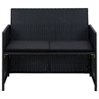 vidaXL 4 Piece Steel Lounge Set in Black