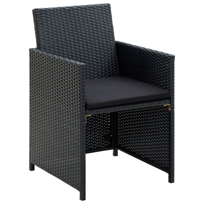 vidaXL 4 Piece Steel Lounge Set in Black