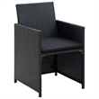 vidaXL 4 Piece Steel Lounge Set in Black
