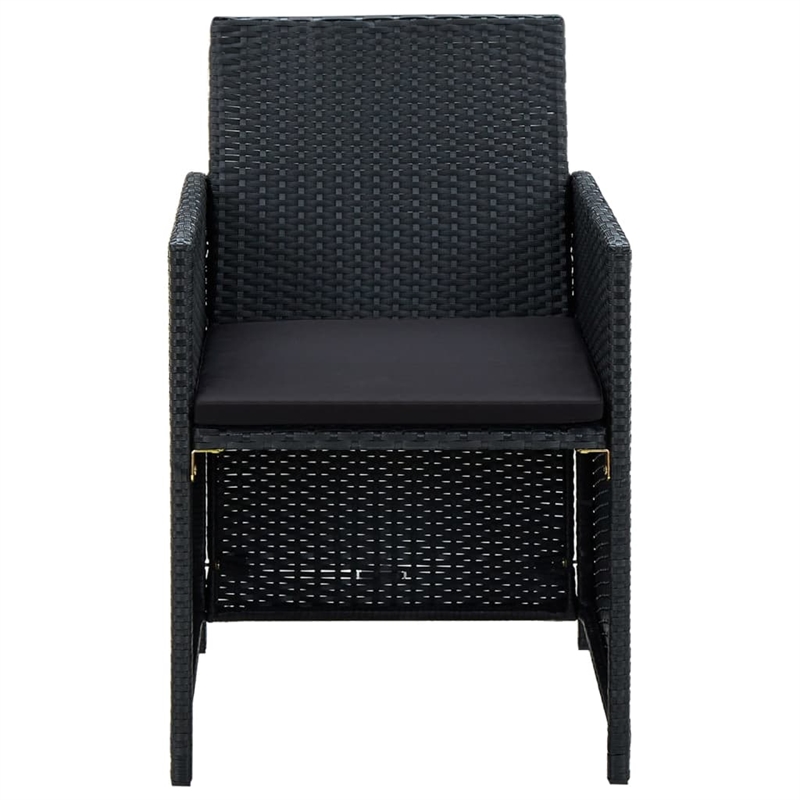 vidaXL 4 Piece Steel Lounge Set in Black
