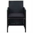 vidaXL 4 Piece Steel Lounge Set in Black