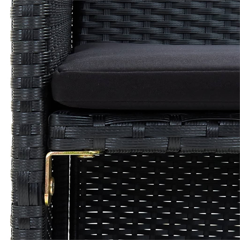 vidaXL 4 Piece Steel Lounge Set in Black