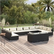vidaXL Steel Large Garden Lounge Set in Black/Cream