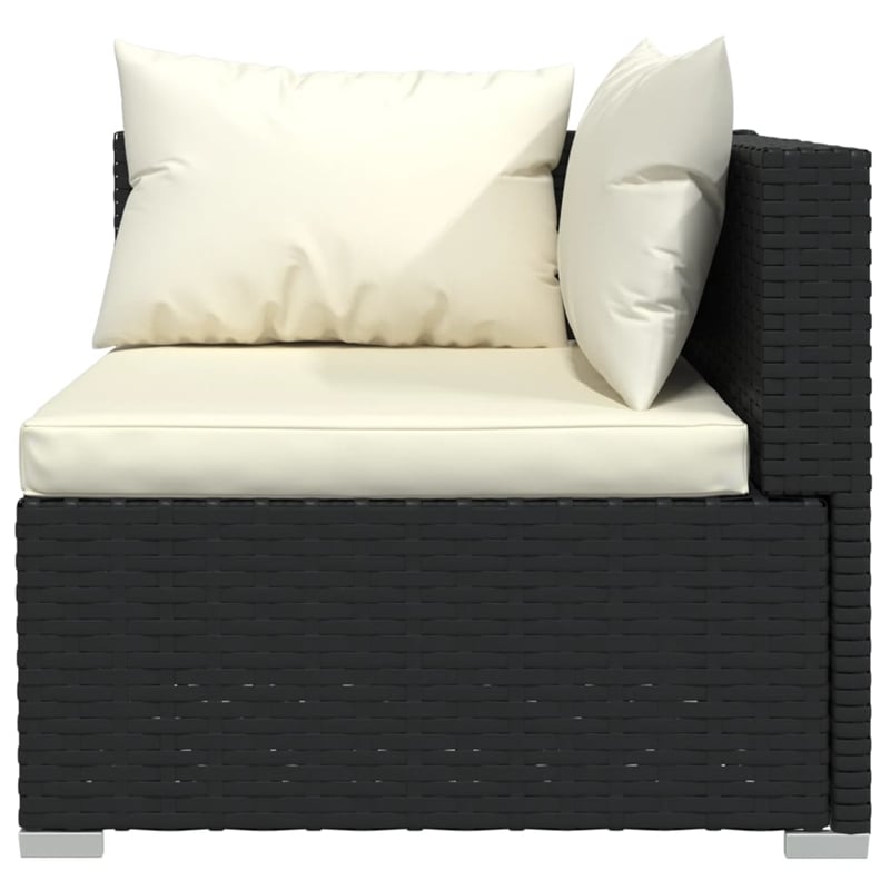 vidaXL Steel Large Garden Lounge Set in Black/Cream