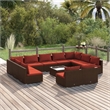 vidaXL 12 Piece Steel Garden Lounge Set in Brown