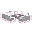 vidaXL 12 Piece Steel Garden Lounge Set in Brown