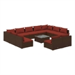 vidaXL 12 Piece Steel Garden Lounge Set in Brown