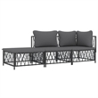 vidaXL 3 Piece Steel Garden Lounge Set in Anthracite