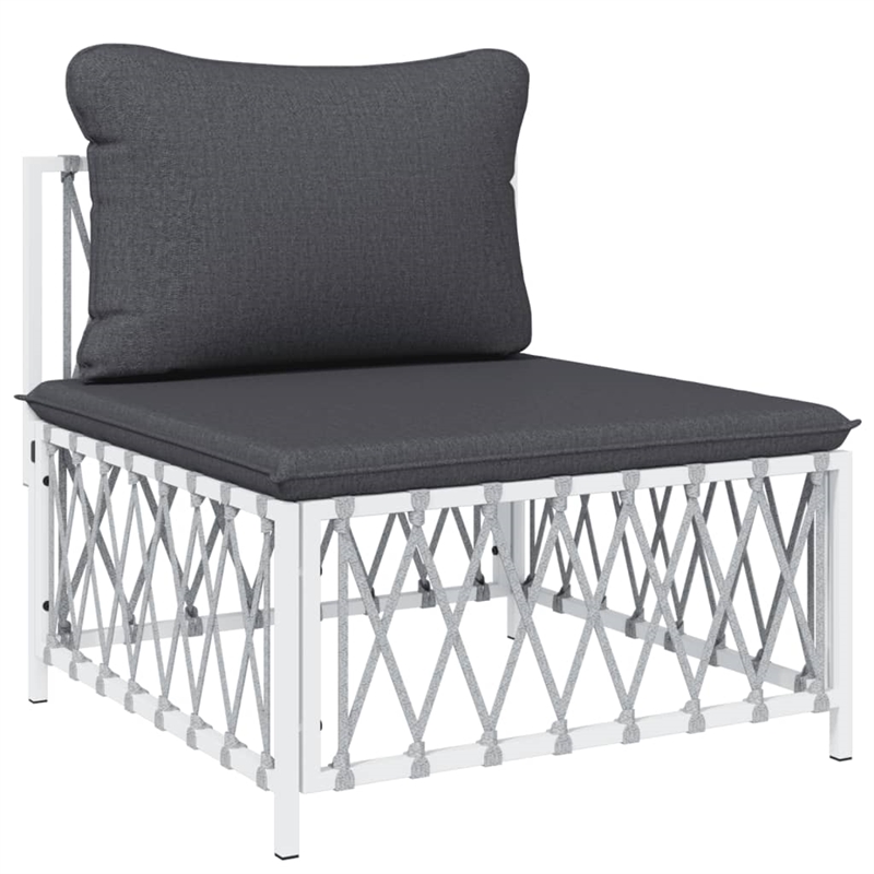 vidaXL Steel Garden Lounge Set in White