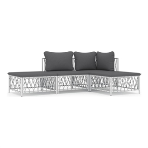 vidaXL Steel Garden Lounge Set in White