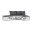 vidaXL Steel Garden Lounge Set in White