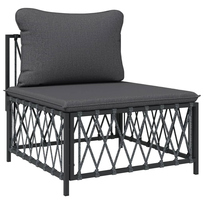 vidaXL 4 Piece Steel Small Lounge Set in Gray/Anthracite