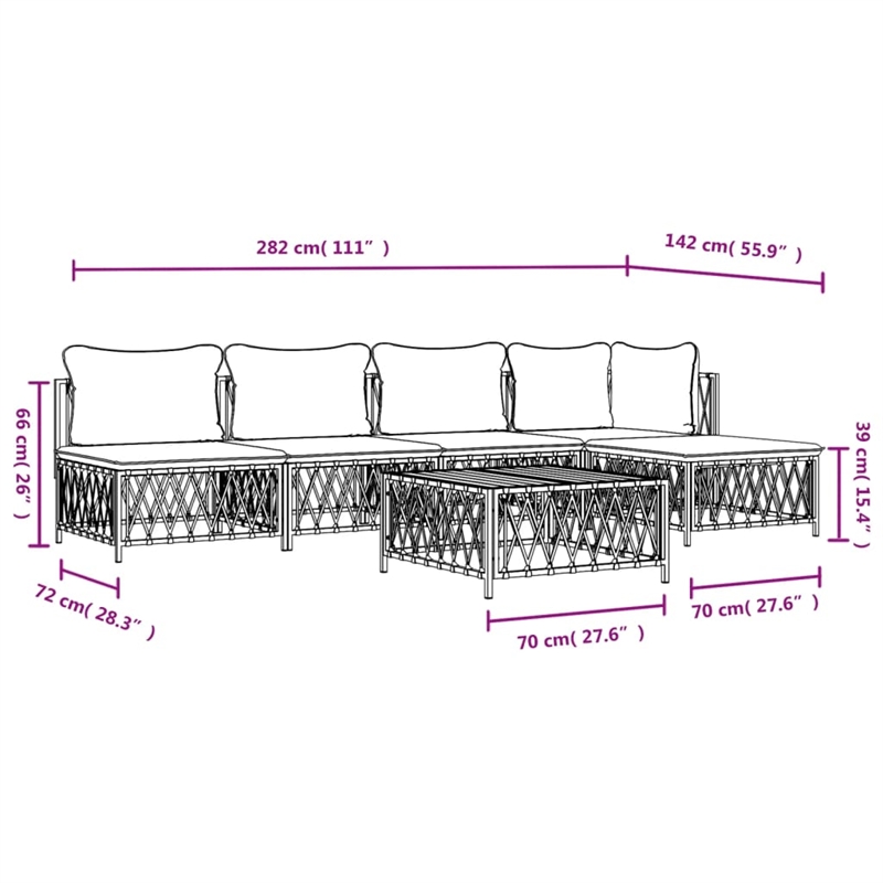 vidaXL Steel Garden Lounge Set in Anthracite