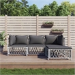 vidaXL Steel Garden Lounge Set in White/Gray