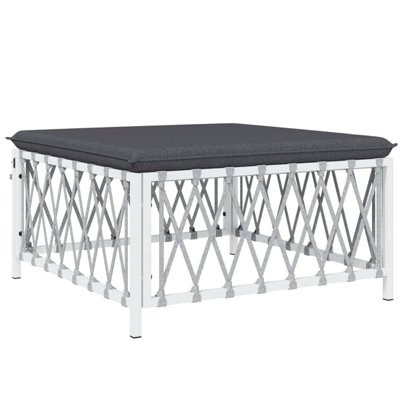 vidaXL Steel Garden Lounge Set in White/Gray