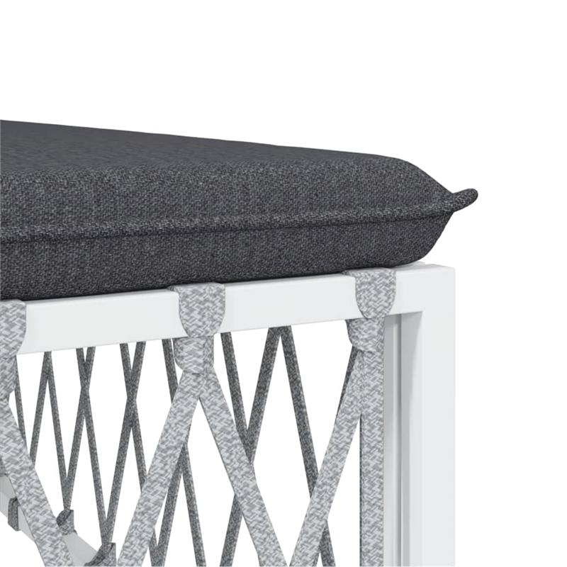 vidaXL Steel Garden Lounge Set in White/Gray
