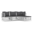vidaXL Steel Garden Lounge Set in White/Gray