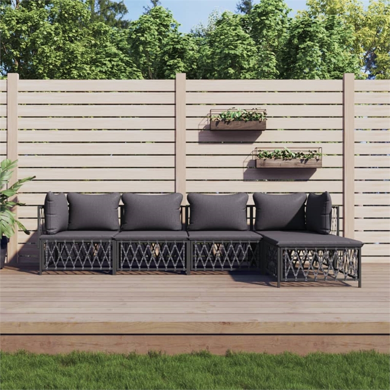 vidaXL 5 Piece Steel Garden Lounge Set in Anthracite
