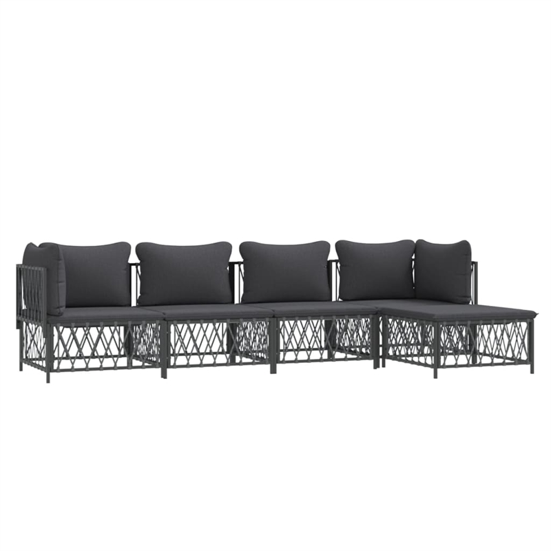 vidaXL 5 Piece Steel Garden Lounge Set in Anthracite