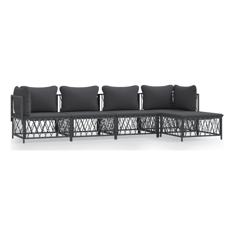 vidaXL 5 Piece Steel Garden Lounge Set in Anthracite