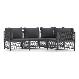 vidaXL 4 Piece Steel Garden Lounge Set in Gray/Anthracite