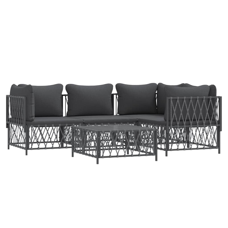 vidaXL 5 Piece Steel Small Garden Lounge Set in Anthracite