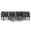 vidaXL 5 Piece Steel Small Garden Lounge Set in Anthracite