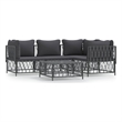 vidaXL 5 Piece Steel Small Garden Lounge Set in Anthracite