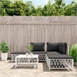 vidaXL 6 Piece Steel Garden Lounge Set in White