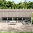 vidaXL 8 Piece Steel Lounge Set in White