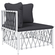 vidaXL 8 Piece Steel Lounge Set in White