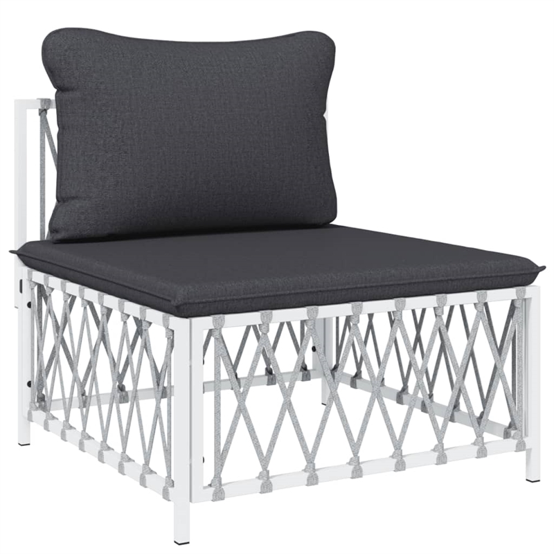 vidaXL 8 Piece Steel Lounge Set in White