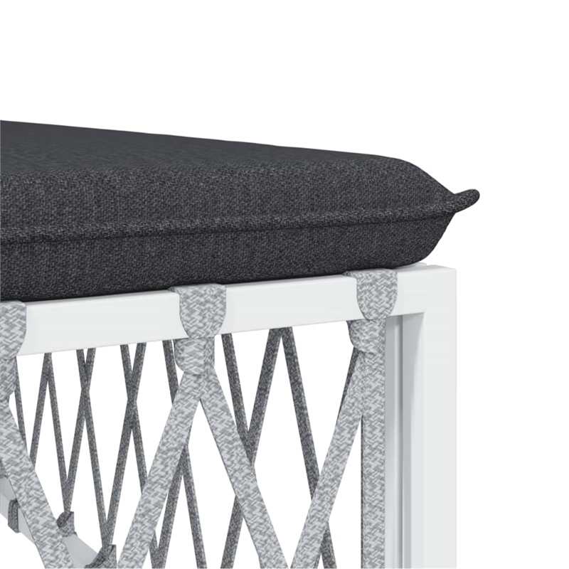 vidaXL 8 Piece Steel Lounge Set in White
