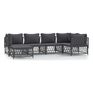 vidaXL 6 Piece Steel Garden Lounge Set in Anthracite
